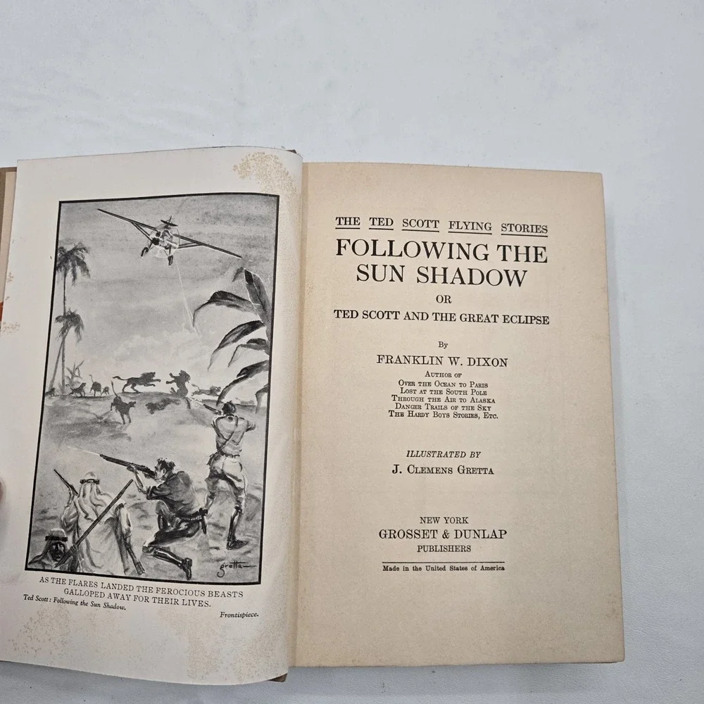 Following the Sun Shadow The Ted Scott Flying Stories 1932 Hardcover Book